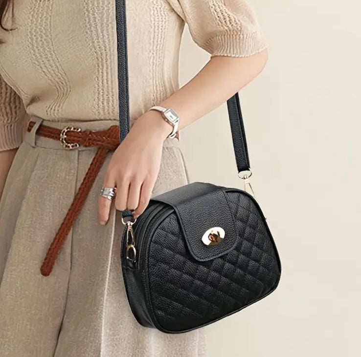 Stylish Faux Leather Cross Body Handbag