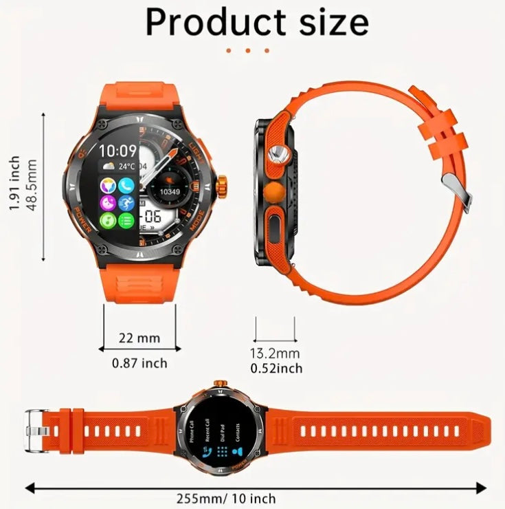 KT76 Ultra Powerful Flashlight Sports Smartwatch