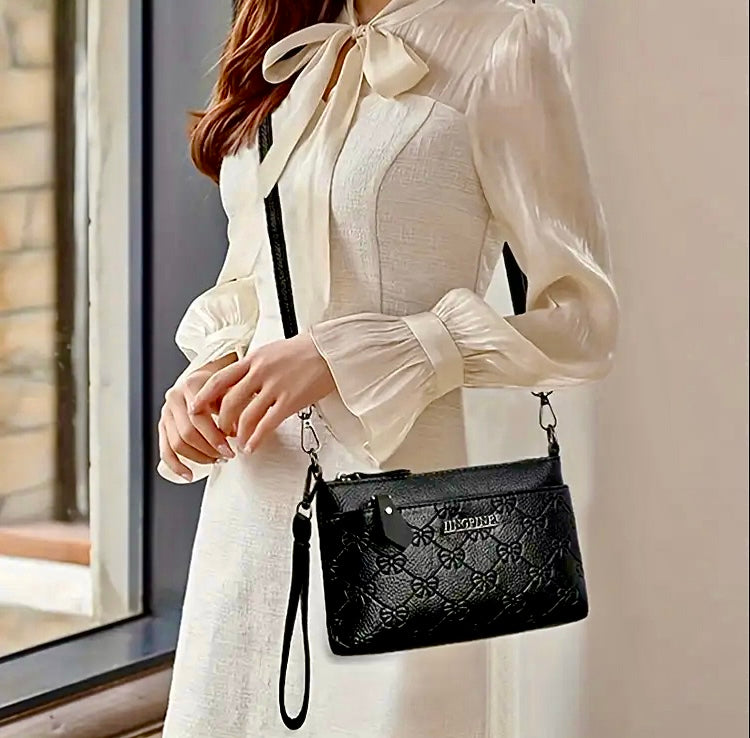 Trendy Rhombus Embossed Crossbody Bag