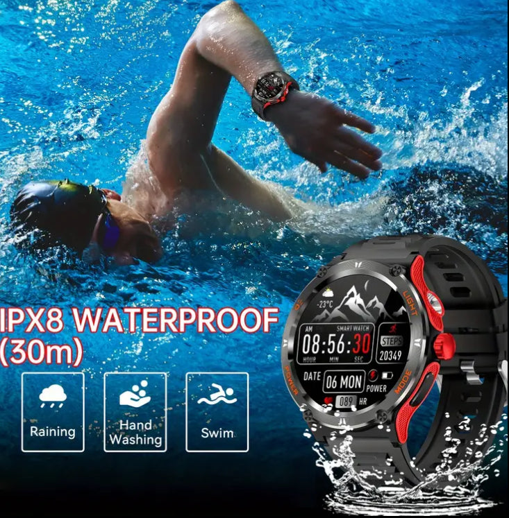 KT76 Ultra Powerful Flashlight Sports Smartwatch