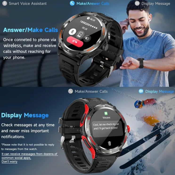 KT76 Ultra Powerful Flashlight Sports Smartwatch