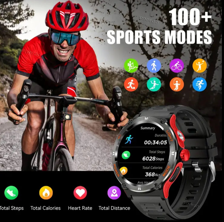 KT76 Ultra Powerful Flashlight Sports Smartwatch