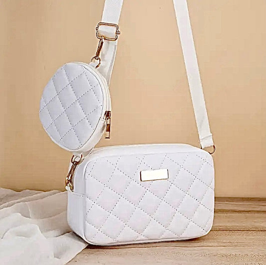 2 Piece Elegant Quilted Crossbody Bag