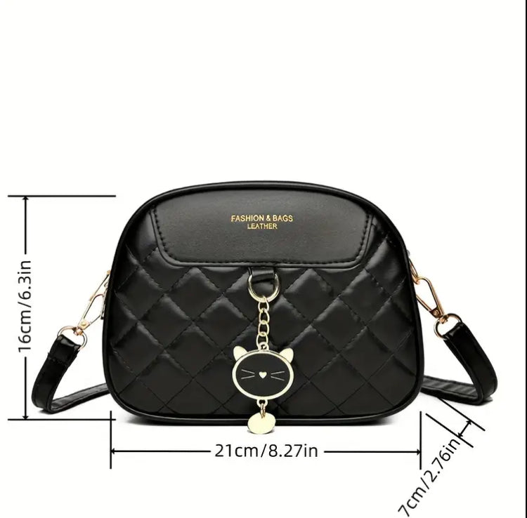 Quilted PU Leather Shoulder Bag For Women